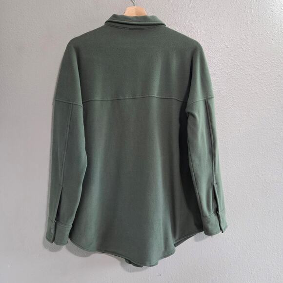 Mondetta Ladies' Cozy Long Button Up Shirt Size Small Olive Green - Picture 2 of 7